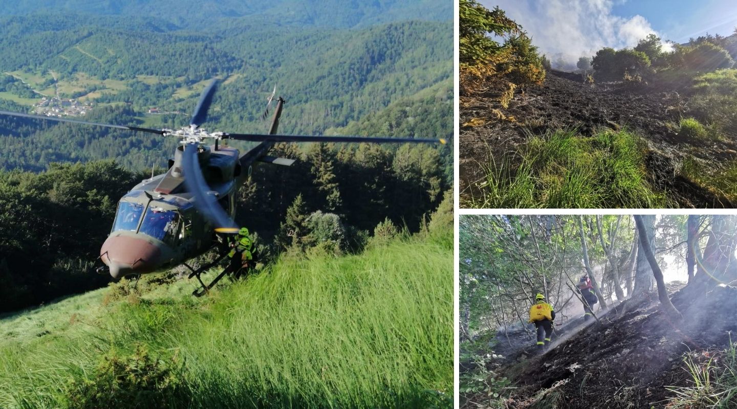 Incendio senza fine sopra Caporetto, fiamme sulla montagna slovena